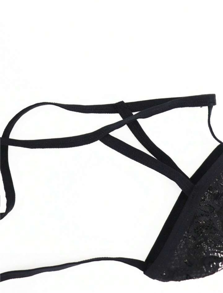 Men's Fashionable Black Lace Enhancing Seamless Men's Underwear